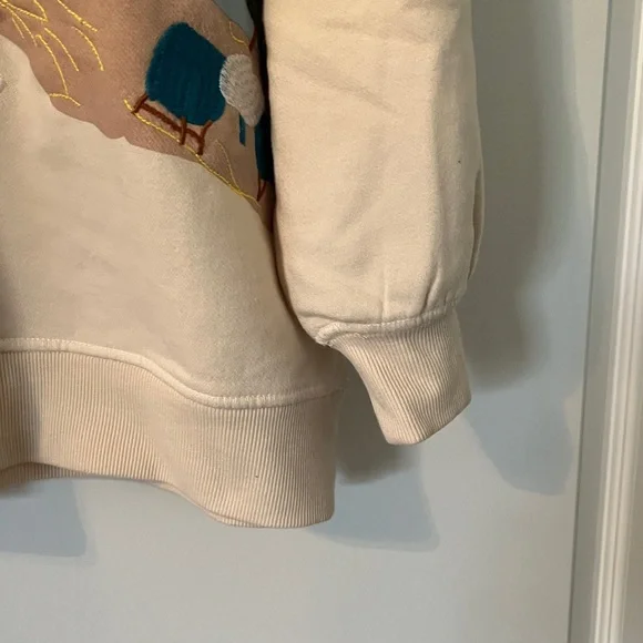 Anthro x Celandine Oversized Graphic Ivory Sweatshirt Sz L/XL NWT - Picture 6 of 16